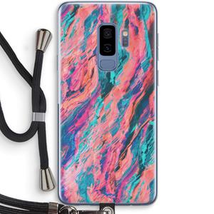 CaseCompany Electric Times: Samsung Galaxy S9 Plus Transparant Hoesje met koord