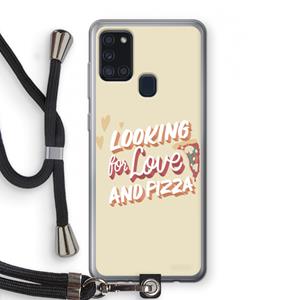 CaseCompany Pizza is the answer: Samsung Galaxy A21s Transparant Hoesje met koord