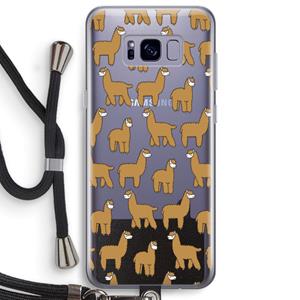 CaseCompany Alpacas: Samsung Galaxy S8 Plus Transparant Hoesje met koord