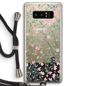 CaseCompany Sierlijke bloemen: Samsung Galaxy Note 8 Transparant Hoesje met koord