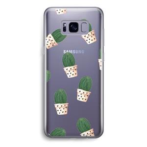 CaseCompany Cactusprint roze: Samsung Galaxy S8 Transparant Hoesje