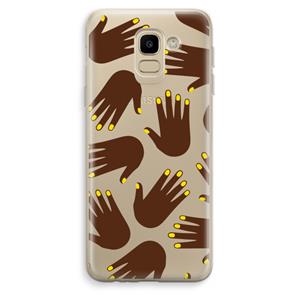 CaseCompany Hands dark: Samsung Galaxy J6 (2018) Transparant Hoesje