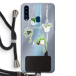 CaseCompany Hang In There: Samsung Galaxy A20s Transparant Hoesje met koord