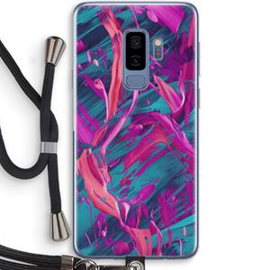 CaseCompany Pink Clouds: Samsung Galaxy S9 Plus Transparant Hoesje met koord