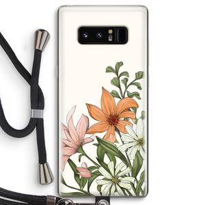 CaseCompany Floral bouquet: Samsung Galaxy Note 8 Transparant Hoesje met koord
