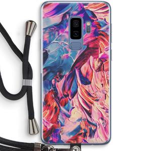 CaseCompany Pink Orchard: Samsung Galaxy S9 Plus Transparant Hoesje met koord