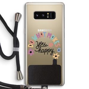 CaseCompany Happy days: Samsung Galaxy Note 8 Transparant Hoesje met koord