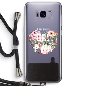 CaseCompany GRL PWR Flower: Samsung Galaxy S8 Plus Transparant Hoesje met koord