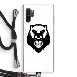 CaseCompany Angry Bear (white): Samsung Galaxy Note 10 Plus Transparant Hoesje met koord