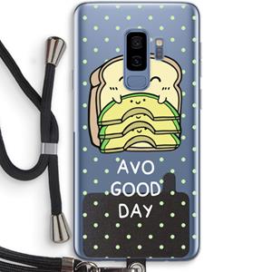 CaseCompany Avo Good Day: Samsung Galaxy S9 Plus Transparant Hoesje met koord