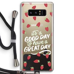 CaseCompany Don't forget to have a great day: Samsung Galaxy Note 8 Transparant Hoesje met koord