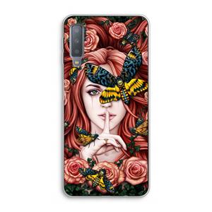 CaseCompany Lady Moth: Samsung Galaxy A7 (2018) Transparant Hoesje