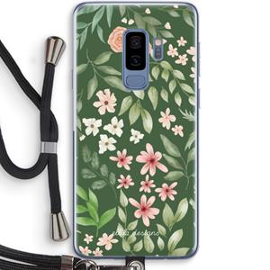 CaseCompany Botanical green sweet flower heaven: Samsung Galaxy S9 Plus Transparant Hoesje met koord
