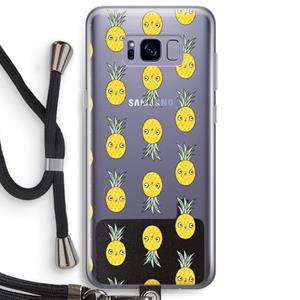 CaseCompany Ananas: Samsung Galaxy S8 Plus Transparant Hoesje met koord