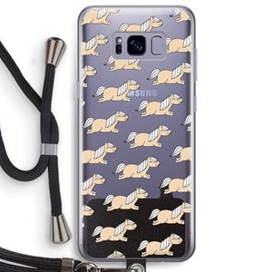 CaseCompany Ponys: Samsung Galaxy S8 Plus Transparant Hoesje met koord