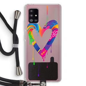 CaseCompany Melts My Heart: Samsung Galaxy A51 5G Transparant Hoesje met koord