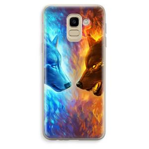 CaseCompany Fire & Ice: Samsung Galaxy J6 (2018) Transparant Hoesje