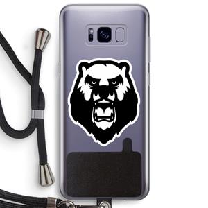 CaseCompany Angry Bear (white): Samsung Galaxy S8 Plus Transparant Hoesje met koord