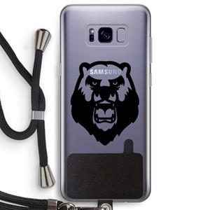 CaseCompany Angry Bear (black): Samsung Galaxy S8 Plus Transparant Hoesje met koord