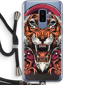 CaseCompany Tiger and Rattlesnakes: Samsung Galaxy S9 Plus Transparant Hoesje met koord
