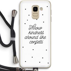 CaseCompany Confetti: Samsung Galaxy J6 (2018) Transparant Hoesje met koord