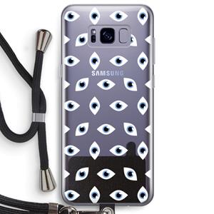CaseCompany Eyes pattern: Samsung Galaxy S8 Plus Transparant Hoesje met koord