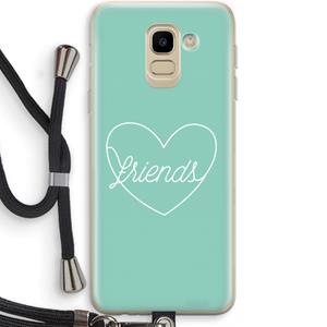 CaseCompany Friends heart pastel: Samsung Galaxy J6 (2018) Transparant Hoesje met koord
