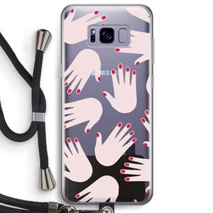 CaseCompany Hands pink: Samsung Galaxy S8 Plus Transparant Hoesje met koord
