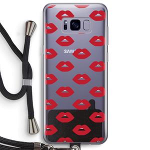 CaseCompany Lips: Samsung Galaxy S8 Plus Transparant Hoesje met koord
