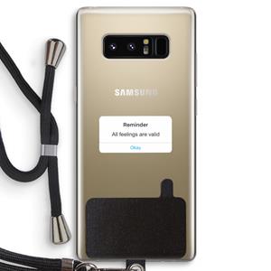 CaseCompany Reminder: Samsung Galaxy Note 8 Transparant Hoesje met koord