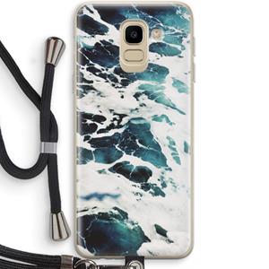 CaseCompany Golven: Samsung Galaxy J6 (2018) Transparant Hoesje met koord