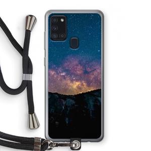 CaseCompany Travel to space: Samsung Galaxy A21s Transparant Hoesje met koord