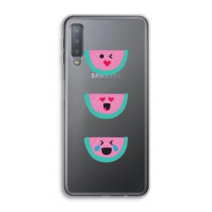 CaseCompany Smiley watermeloen: Samsung Galaxy A7 (2018) Transparant Hoesje