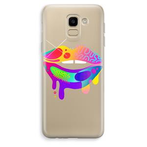 CaseCompany Lip Palette: Samsung Galaxy J6 (2018) Transparant Hoesje