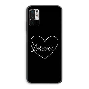 CaseCompany Forever heart black: Xiaomi Redmi Note 10 5G Transparant Hoesje