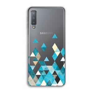 CaseCompany Gekleurde driehoekjes blauw: Samsung Galaxy A7 (2018) Transparant Hoesje
