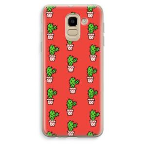 CaseCompany Mini cactus: Samsung Galaxy J6 (2018) Transparant Hoesje