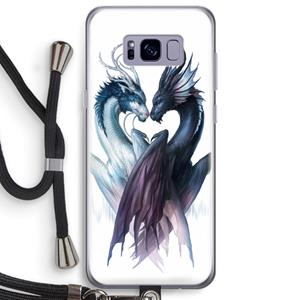 CaseCompany Yin Yang Dragons: Samsung Galaxy S8 Plus Transparant Hoesje met koord