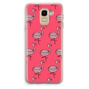 CaseCompany Flamingo: Samsung Galaxy J6 (2018) Transparant Hoesje
