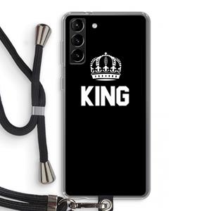 CaseCompany King zwart: Samsung Galaxy S21 Plus Transparant Hoesje met koord