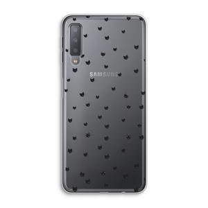 CaseCompany Kleine kattenkopjes: Samsung Galaxy A7 (2018) Transparant Hoesje