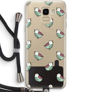 CaseCompany Vogeltjes: Samsung Galaxy J6 (2018) Transparant Hoesje met koord