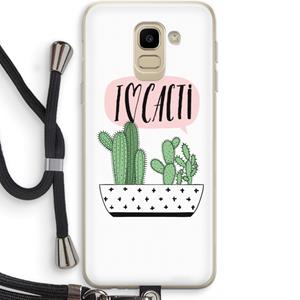 CaseCompany I love cacti: Samsung Galaxy J6 (2018) Transparant Hoesje met koord