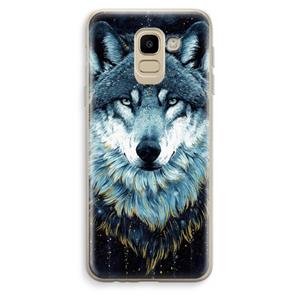 CaseCompany Darkness Wolf: Samsung Galaxy J6 (2018) Transparant Hoesje
