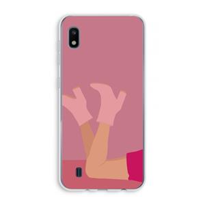 CaseCompany Pink boots: Samsung Galaxy A10 Transparant Hoesje