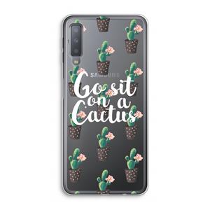 CaseCompany Cactus quote: Samsung Galaxy A7 (2018) Transparant Hoesje