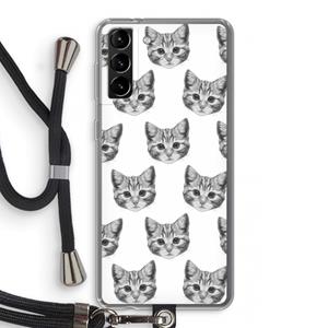 CaseCompany Kitten: Samsung Galaxy S21 Plus Transparant Hoesje met koord