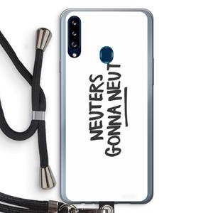CaseCompany Neuters: Samsung Galaxy A20s Transparant Hoesje met koord