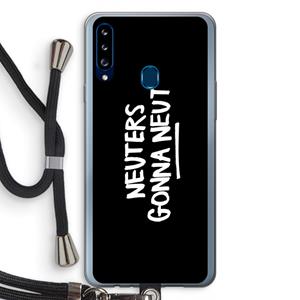 CaseCompany Neuters (zwart): Samsung Galaxy A20s Transparant Hoesje met koord