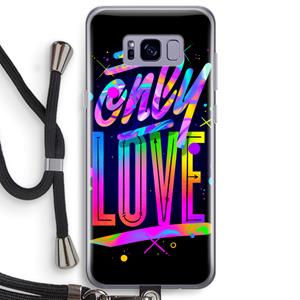 CaseCompany Only Love: Samsung Galaxy S8 Plus Transparant Hoesje met koord